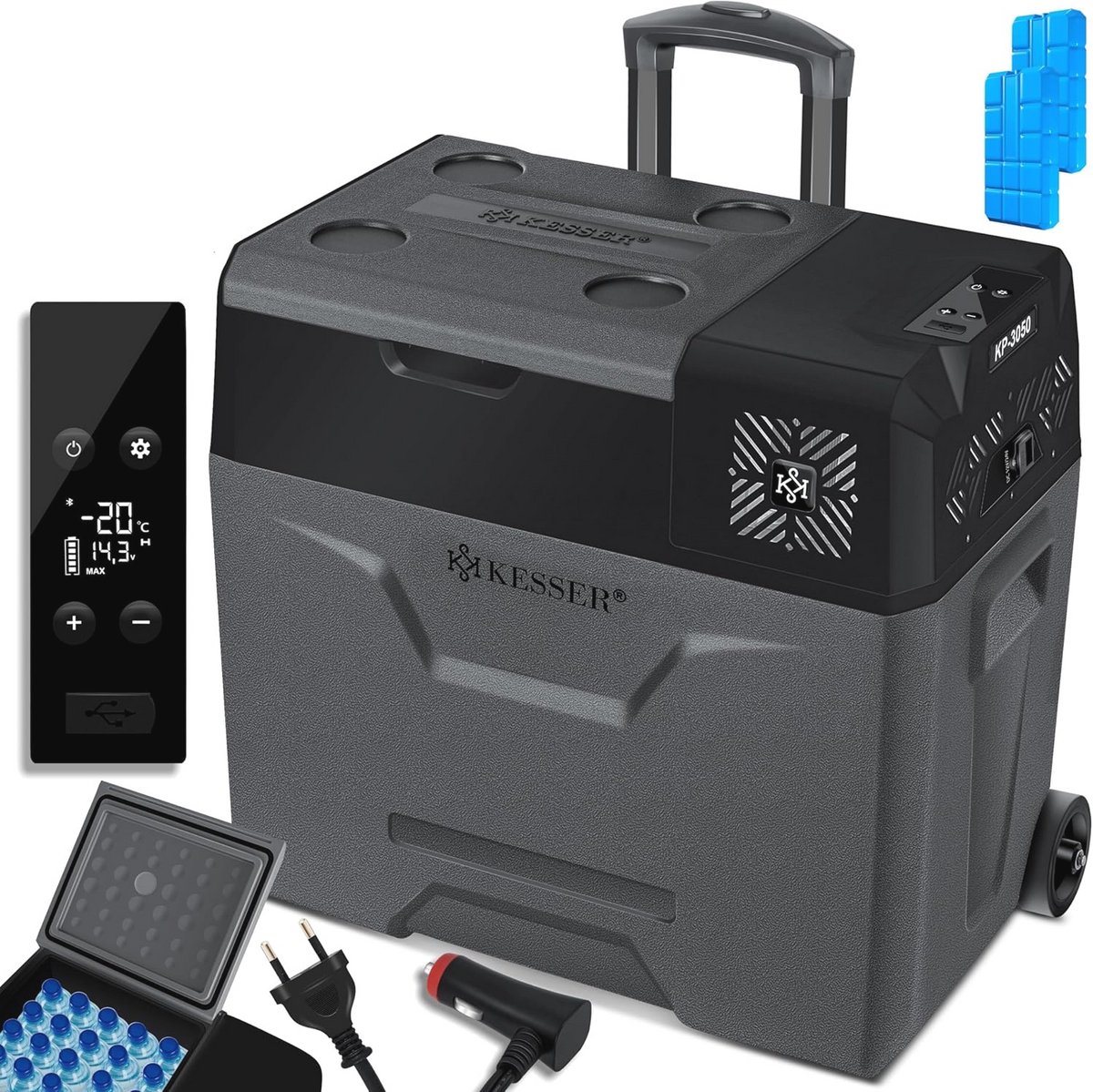 Elektrische Koelbox 50 Liter met APP Besturing en USB Aansluiting voor Auto, Vrachtwagen, Boot, en Camper