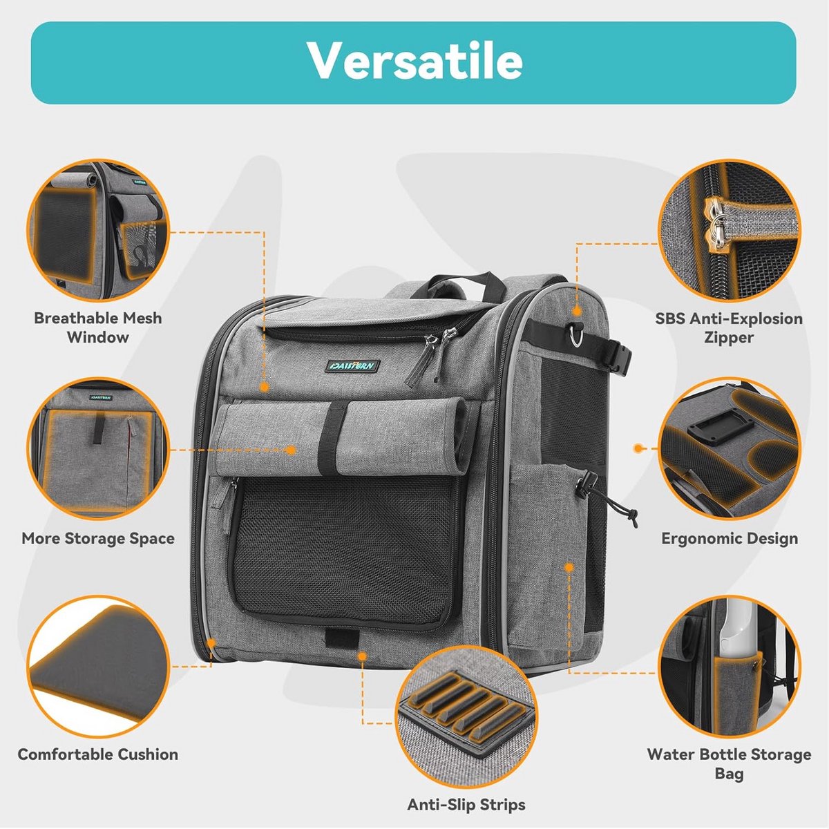 Hondenfietsmand voor honden tot 10 kg - Opvouwbare en ademende hondenmand met 4-in-1 functies