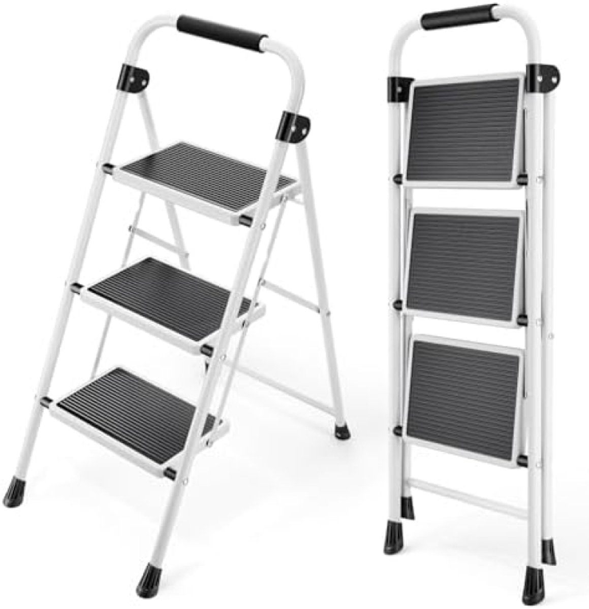 Stunq® Opvouwbare Trapladder met 3 Treden en Veiligheidsleuning