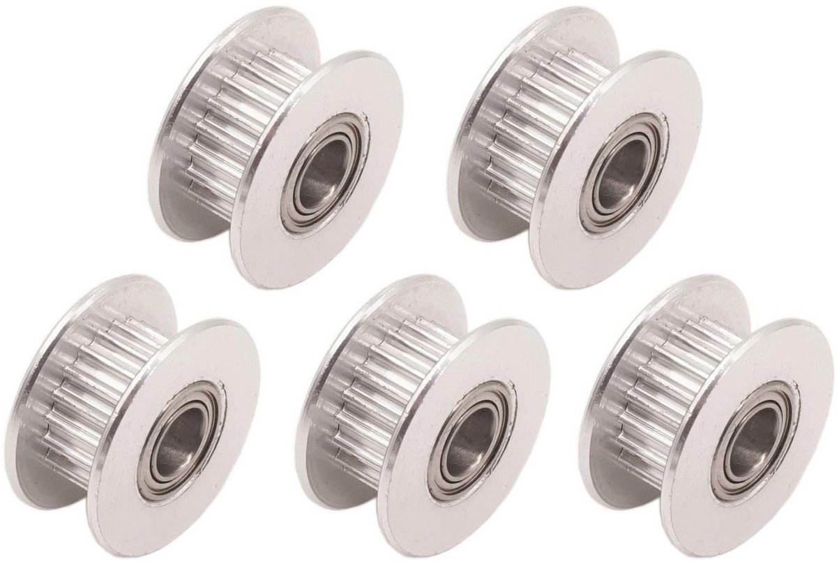 Aluminium Timing Belt Idler Pulley voor 3D Printer - Tandloze 20 Tanden 5mm Boor