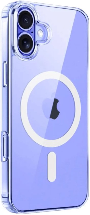 Transparant Hoesje Geschikt voor Apple iPhone 16 | Compatibel met MagSafe | Dun TPU | Back Cover met Magneet | Doorzichtig | Ultra Dun