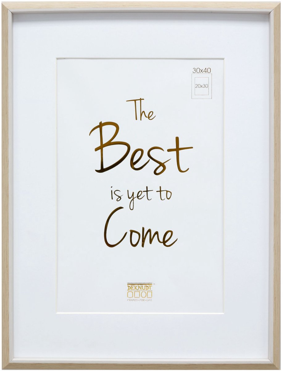 Deknudt Frames fotolijst S46WG3 P1 - lichte houtkleur/wit - 20x30 / 30x40 cm naturel
