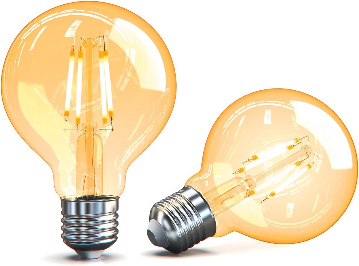 Vintage LED Gloeilamp E27 G80 Warm Licht 2700K Decoratieve Lamp 2 Stuks