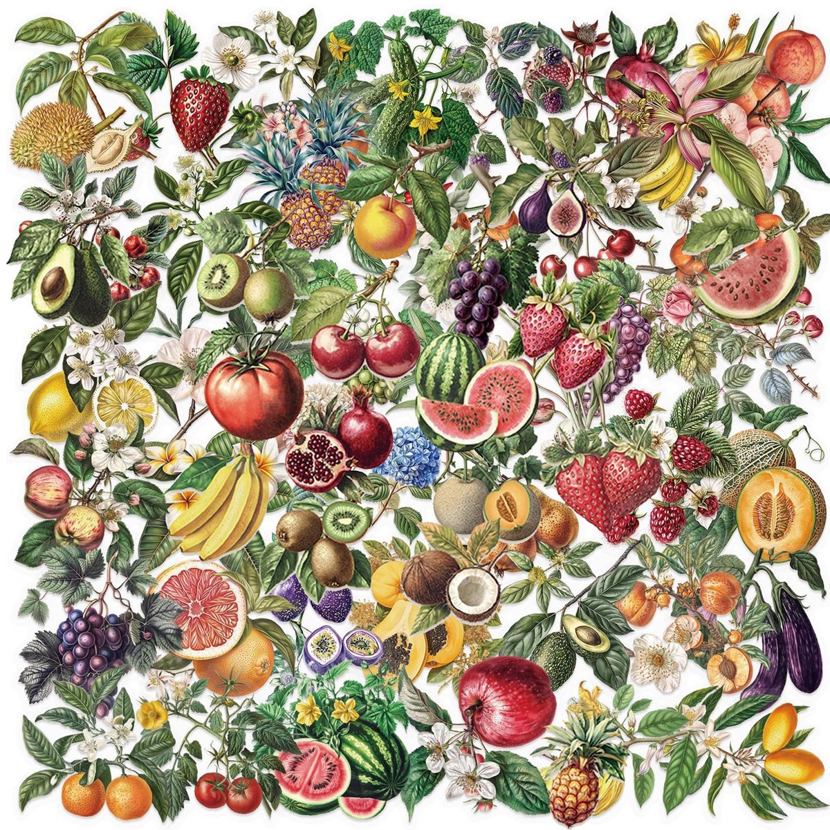IMPERATORIS® 100 verschillende fruitstickers Scrapbook Stickers voor Bullet/Bujo/Junk Journal - Planner/Laptop/Telefoon/Agenda Sticker - Voor Volwassenen en Kinderen