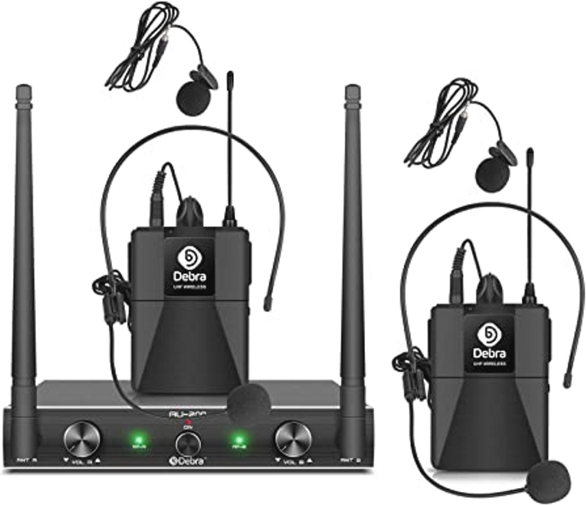 Professionele Draadloze Microfoonset met 2 Bodypacks en Lavalier voor Karaoke en Presentaties