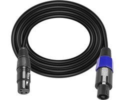 Câble Speakon vers XLR 3 broches - Câble d'extension audio professionnel pour amplificateurs et équipement DJ - 1,8 m