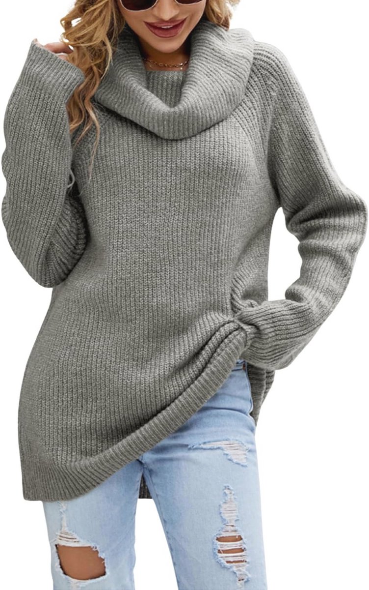 Elegante Wintertrui voor Dames met Rolkraag en Lange Mouwen