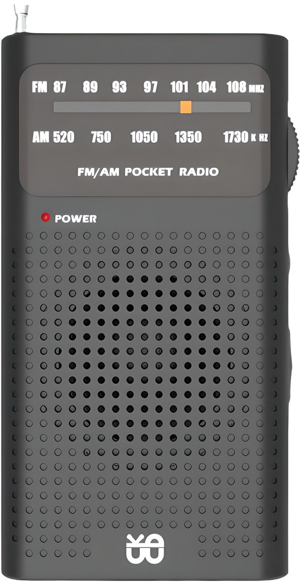 Radio - FM/AM-radio - Noodradio - Draagbare radio - Analoge radio voor senioren - Miniatuurradio - ABS - Zwart