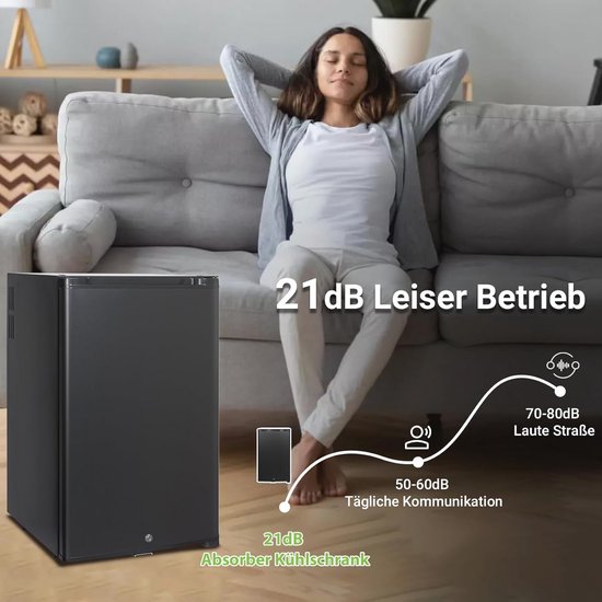Stille 12V Koelkast met Omkeerbare Deur en Slot - 50L voor Camping, Auto, en Caravan — afbeelding 4