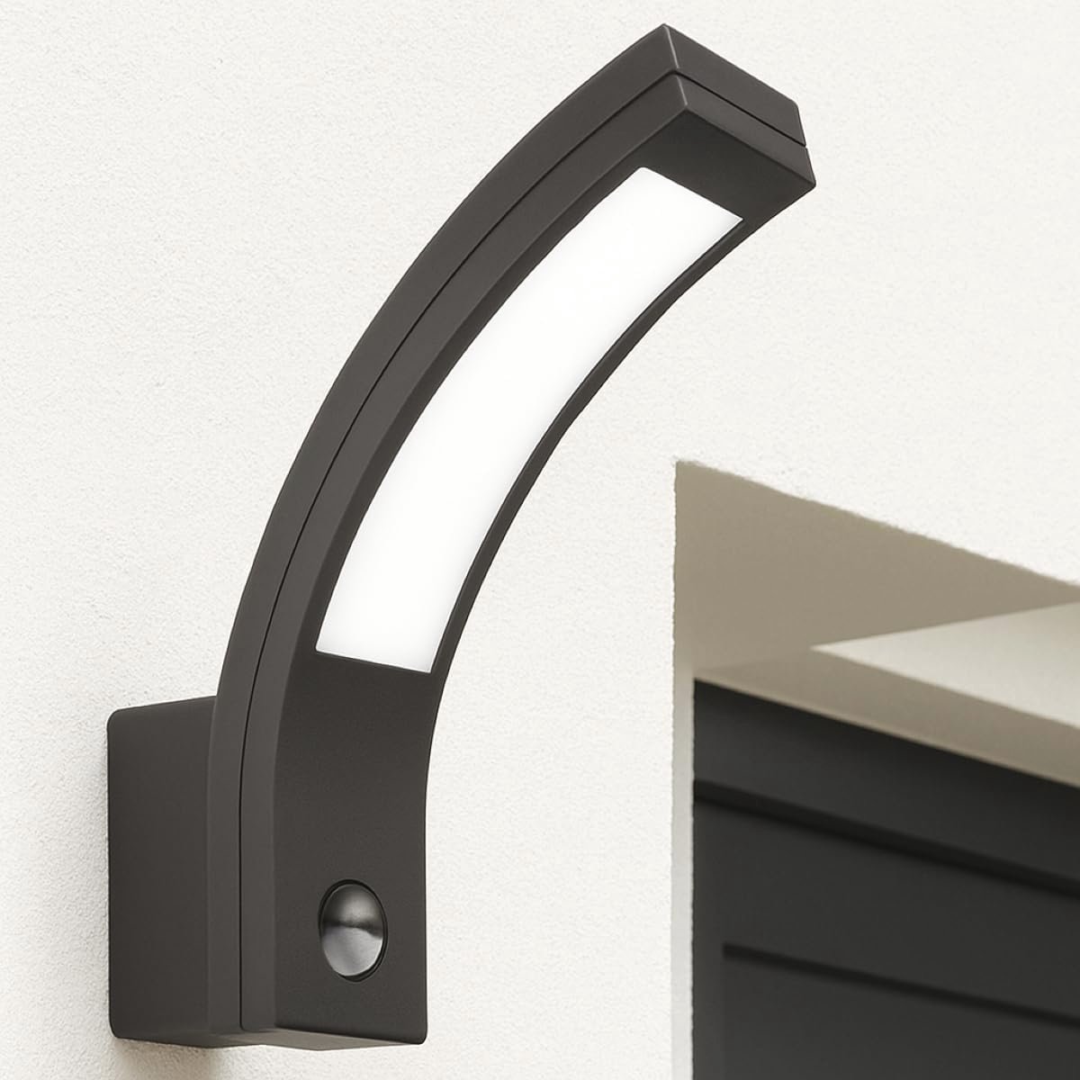 LED Buitenwandlamp met PIR-sensor, Natuurlijk Wit 4000 K, 10 W, 900 lm, Tuinverlichting