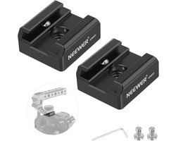 Set van 2 Cold Shoe Mount Adapters met 1/4 Inch Schroefdraad voor Flits en LED Monitor