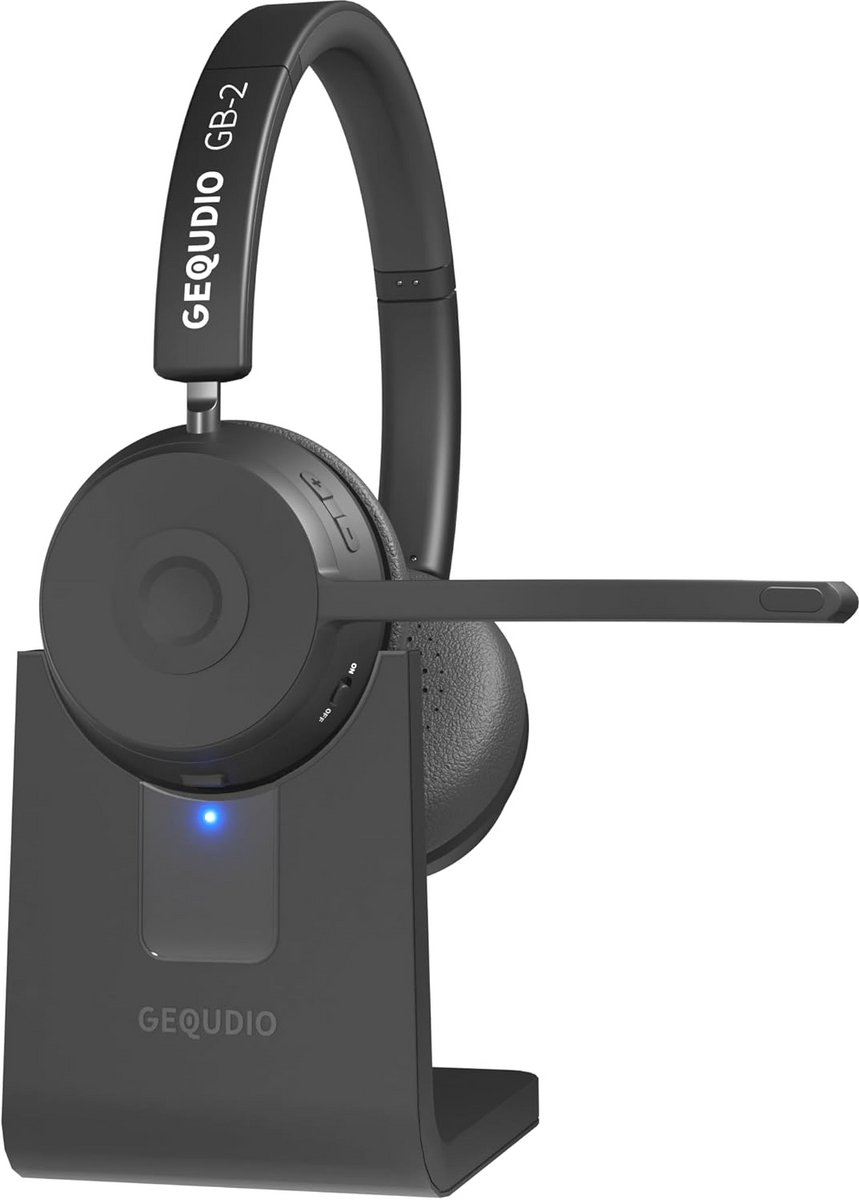 Bluetooth headset met microfoon en passieve ruisonderdrukking - Draadloze hoofdtelefoon voor smartphone, pc en laptop