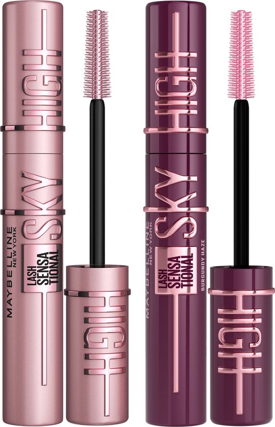 Maybelline New York - Duo Lash Sensational Sky High Mascara - Very Black + Burgundy Haze - Lengte Mascara - 7,2ml X2