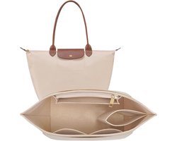 Tasorganizer-inzetstuk voor handtas van vilt - Longchamp Le Pliage S (Small, beige)