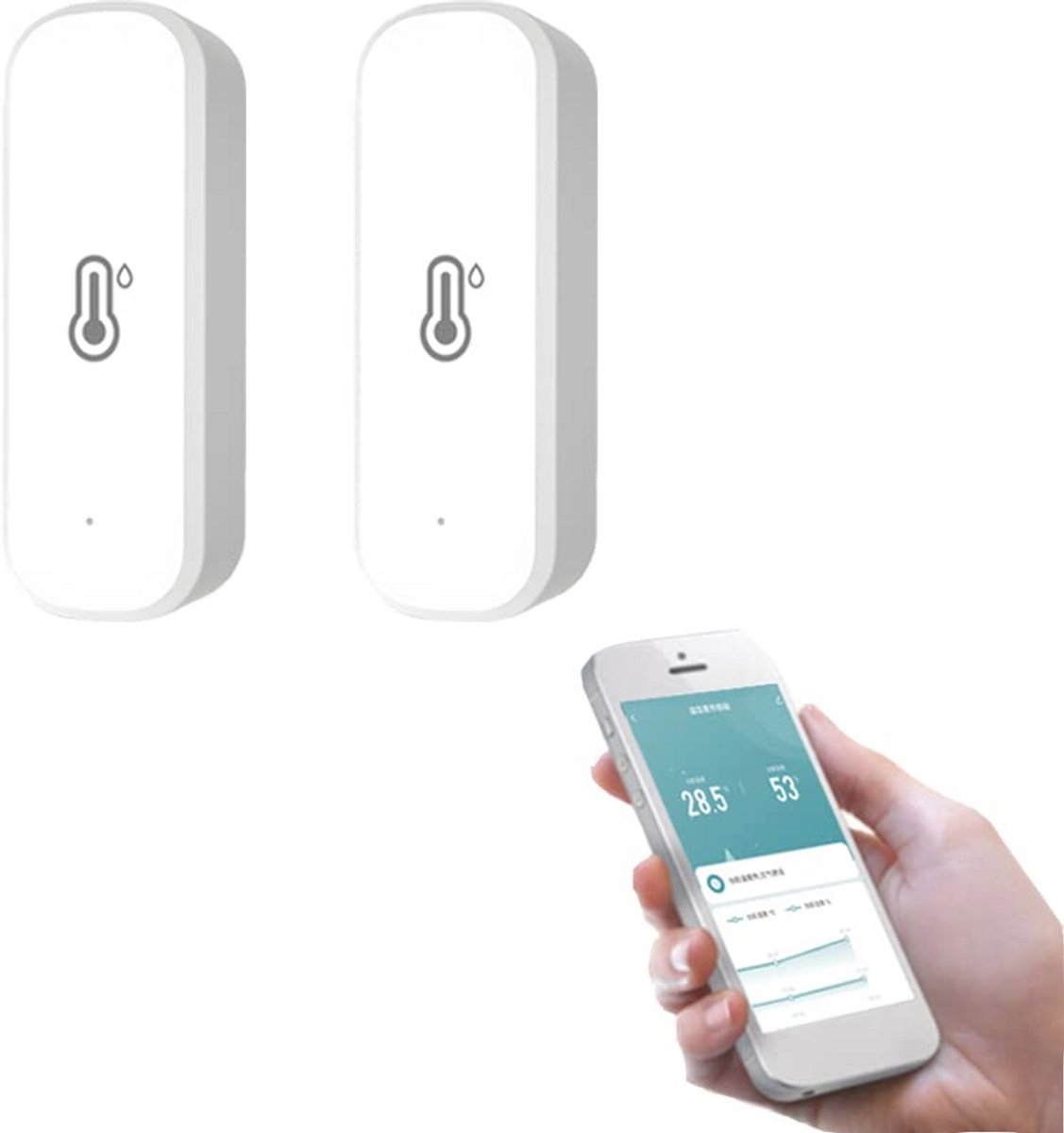 Slimme Hygrometer en Thermometer Sensor voor Thuis - WiFi Temperatuur en Vochtigheid Monitoring