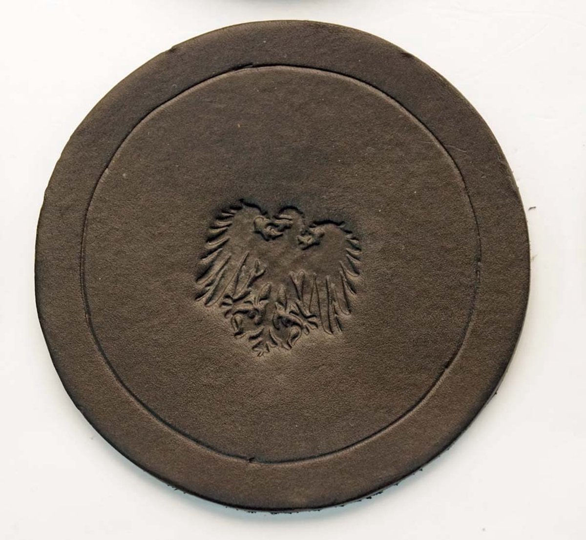 Ronde leren onderzetters zwart Fenix vogel set van 6 stuks - lederen onderzetters zwart - onderzetters fenix - 100% lederen onderzetters vogels - leuke dieren onderzetters voor glazen - mooie onderzetters