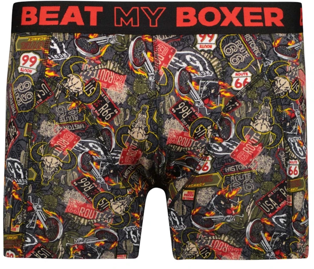 Beat my Boxer heren boxershorts - Elastisch katoen - maat L - Route 66