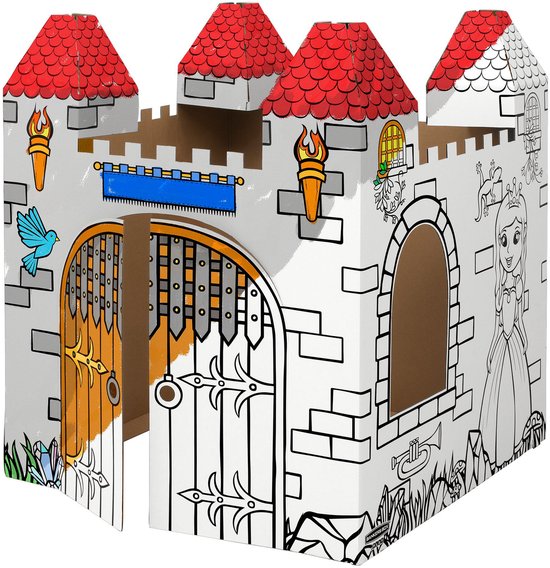 Bankers Box Play - Speelhuis stevig karton - Kasteel - Inkleurbaar