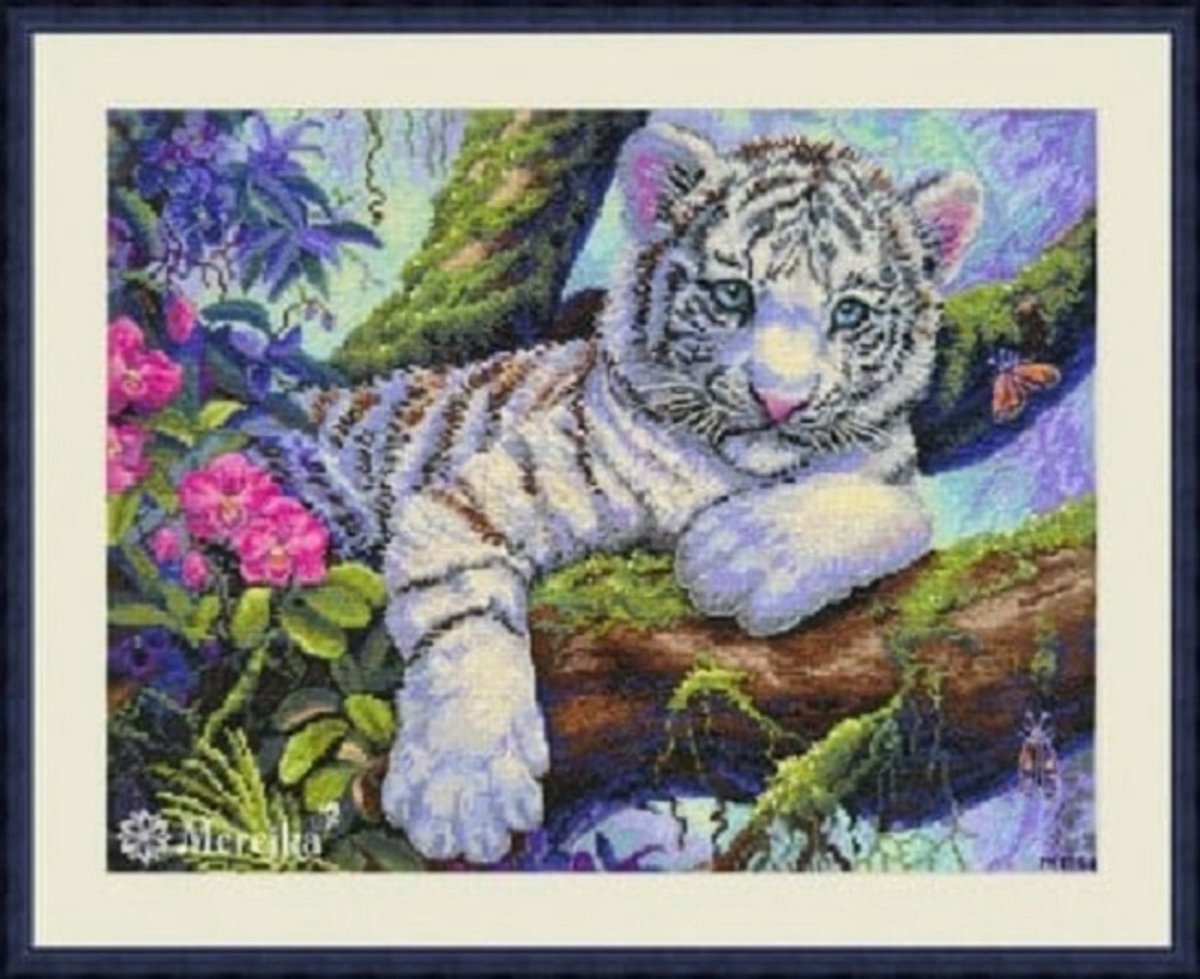 Borduurpakket Merejka - White Tiger - Witte Tijger (260)