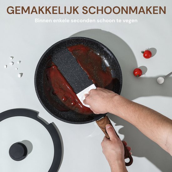 Royalty Line® ES1014 Inductie Pannenset - 14-Delige Pannenset Met Marmeren Coating - Met
