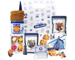 Holland tas Dutch Moment - Kerstpakket - Cadeaupakket - Cadeauset - Cadeaupakket met Hollandse cadeautjes o.m. Stroopwafels - Mokumdrop - Gouda Biscuits