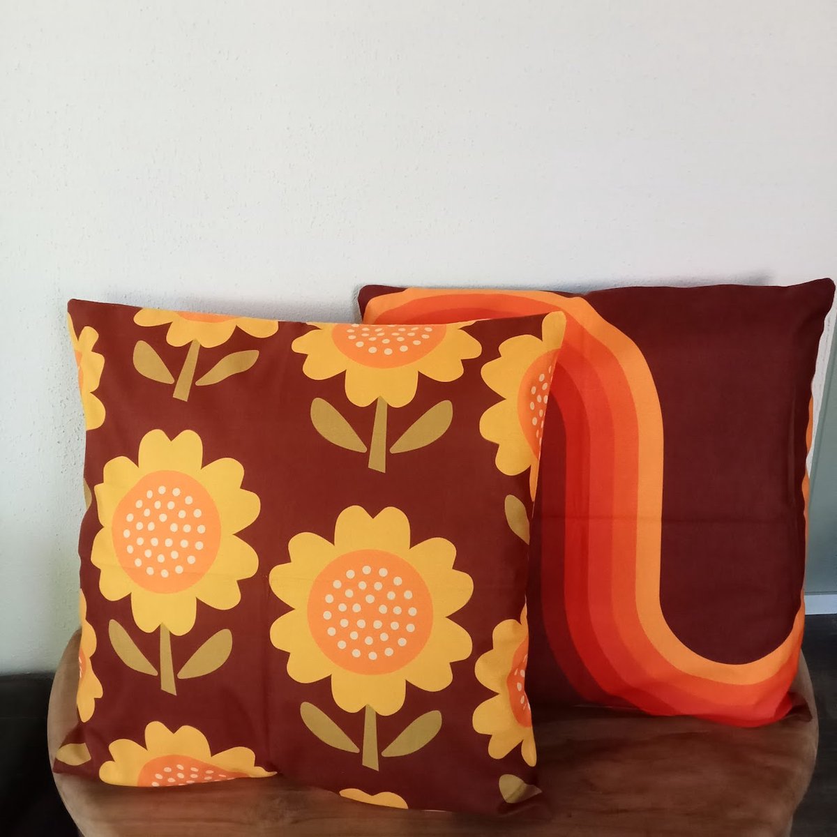 Kussenhoezen - Retro kussenhoes set van 2 - Formaat 45 x 45 cm - Exclusief binnenkussen