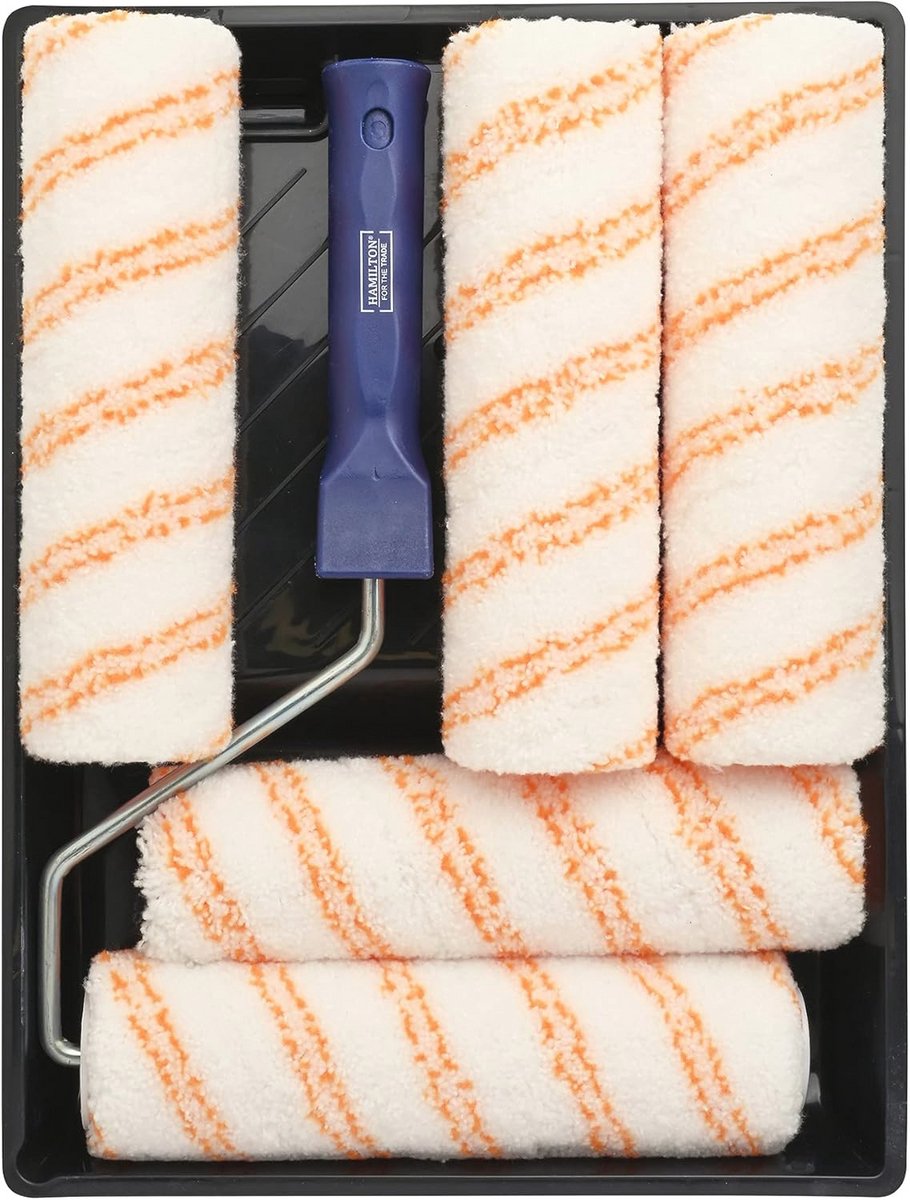 Medium Pile Roller Set met Dienblad | 7-delige Set | 9 Inch (4,4 cm Core)