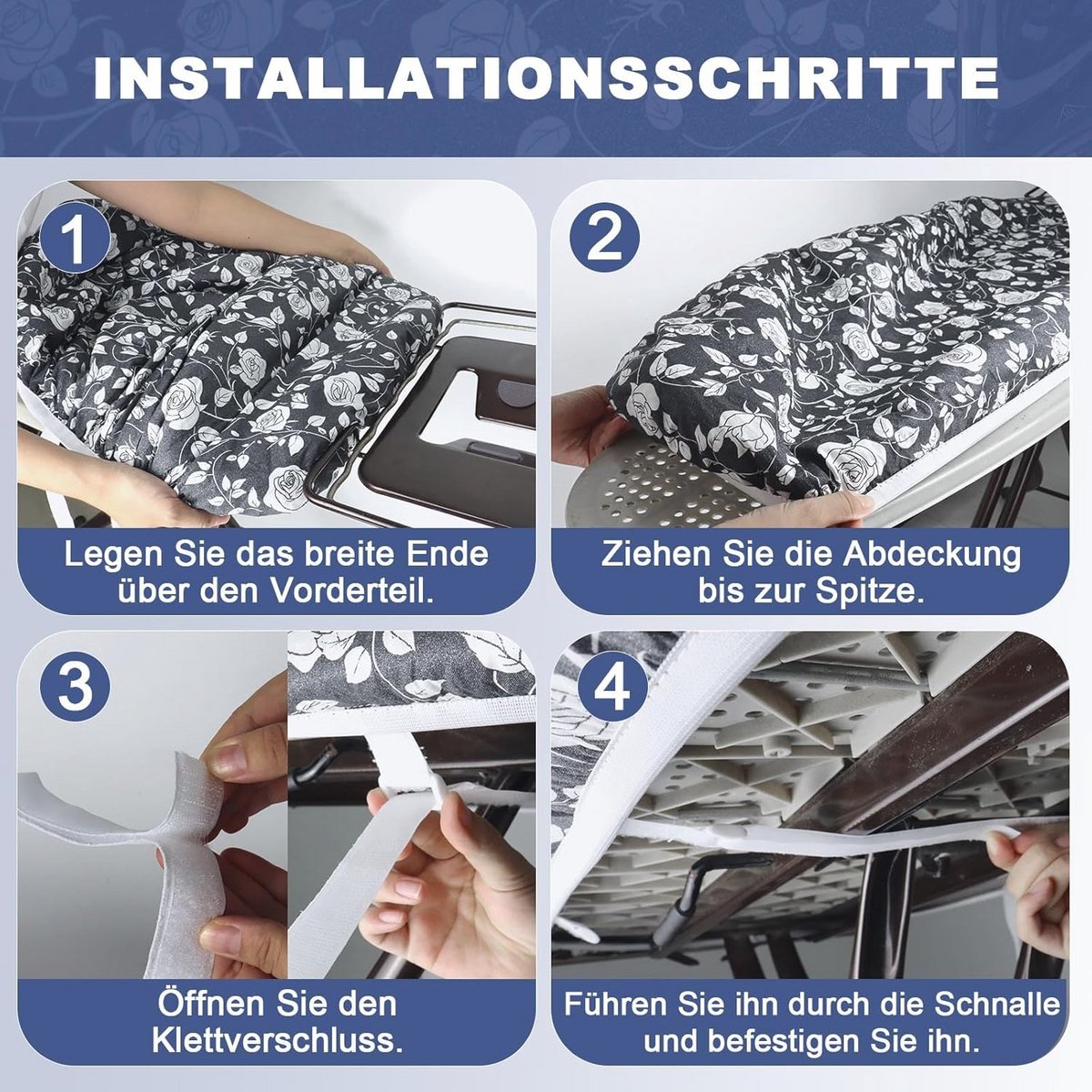 Strijkplankovertrek met Dikke Vulling en Elastiek - 120 x 40 cm, 120 x 45 cm, Ideaal voor Stoomstrijkijzerstations