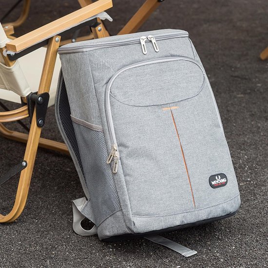 Geïsoleerde picknickrugzak - Grote, waterdichte en verkoelende rugzak - 23L - Lekvrije picknicktas, geschikt voor kamperen, picknicken, barbecueën, reizen en buitenactiviteiten - Grijs van Wilxaw — afbeelding 3