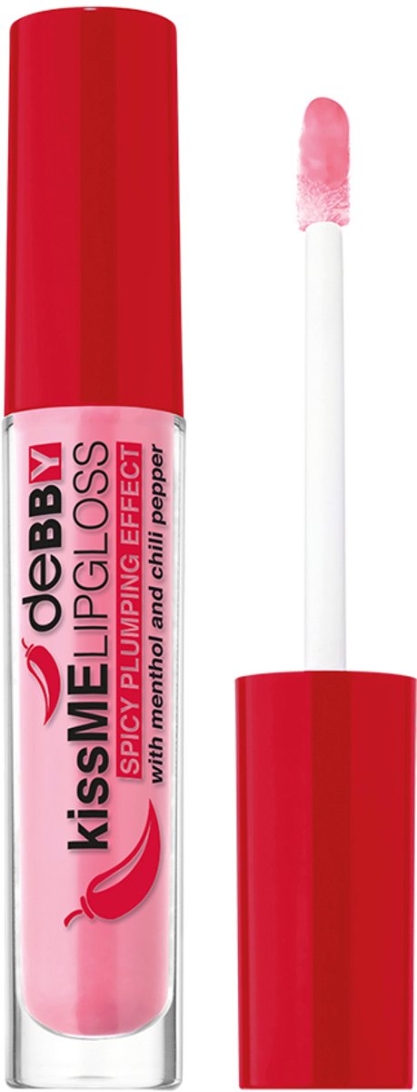 deBBY kissME LIPGLOSS SPICY PLUMPING EFFECT, Roze, Stralend, Opvullend, Volumegevend, Glans, Fles, Hydrogenated polyisobutene, Polybutene, Dicaprylyl ether, Octyldodecyl stearoyl stearate, Silica...