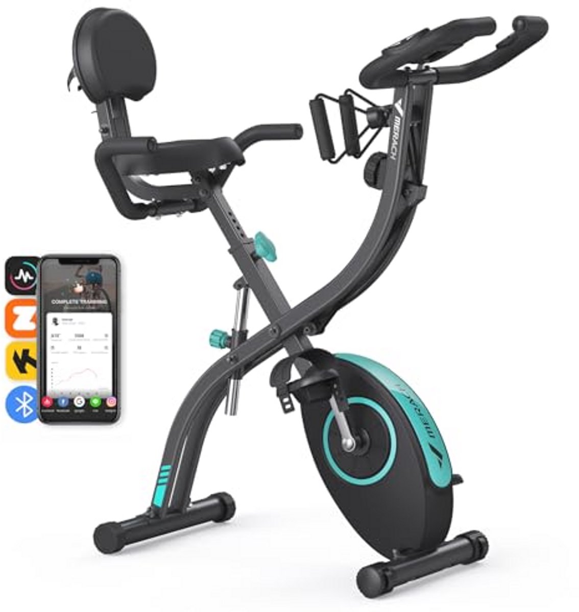 Inklapbare Hometrainer met LCD-monitor en Comfortabel Zitkussen voor Thuis