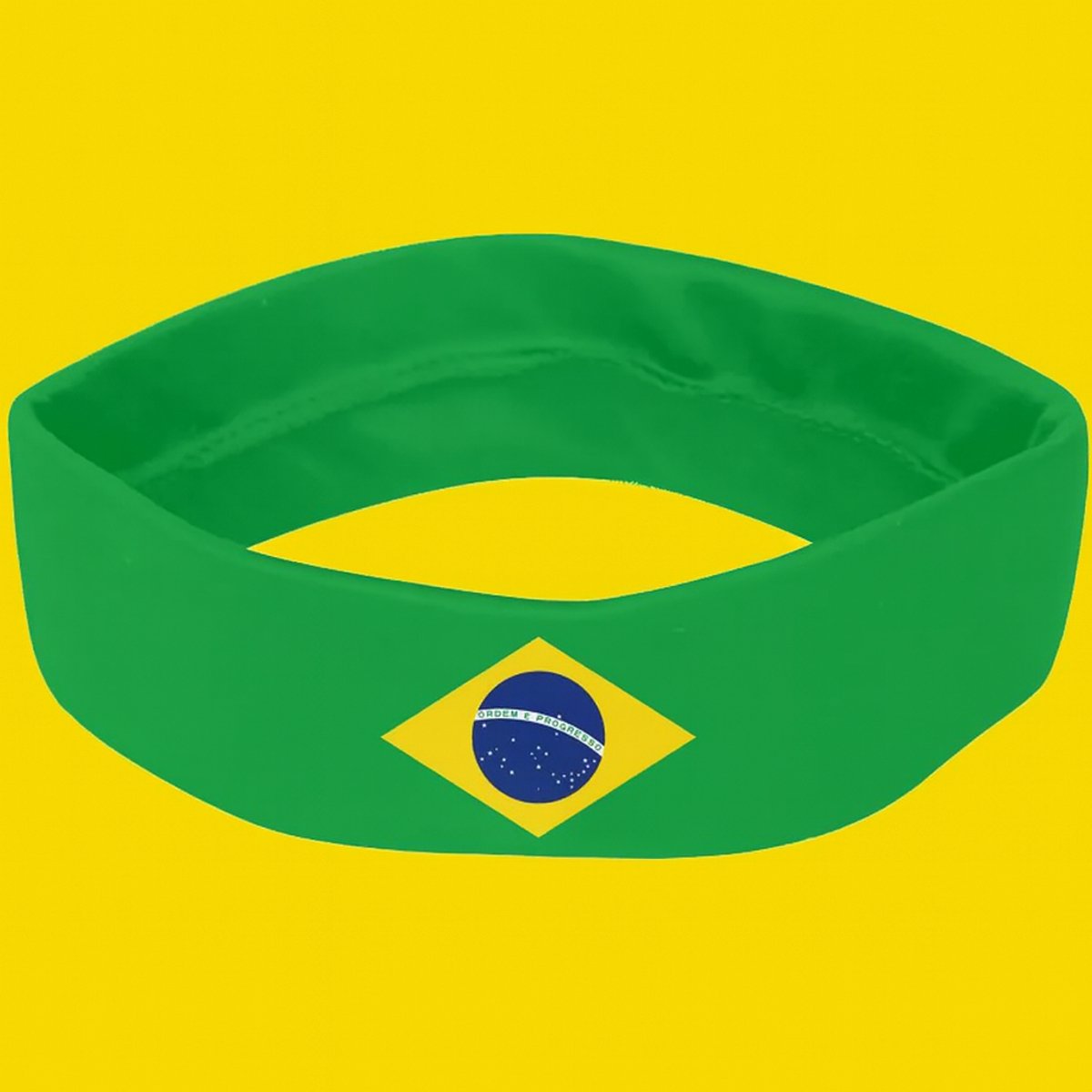 Brazilië Hoofdband 2 stuks - Zweetband - Nachtmasker - Kerst Mondkap Carnaval - Brasil - WK 2026 - one size