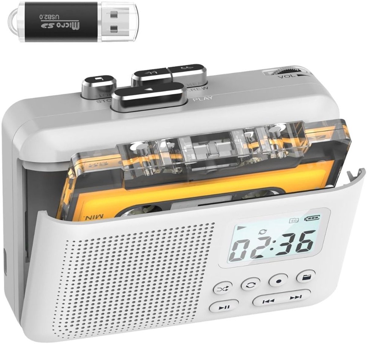 SNJY® Walkman - Casette Speler - Cassette Recorder - Wit