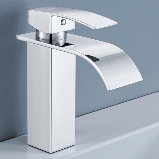 Robinet De Lavabo Cascade Chrome - 1 Trou - Design Moderne - Garantie 5 Ans - Neuf