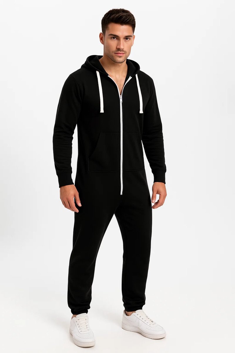 Zwarte Onesie - Huispak - Onesie mannen - Onesie Vrouwen - Maat XXL