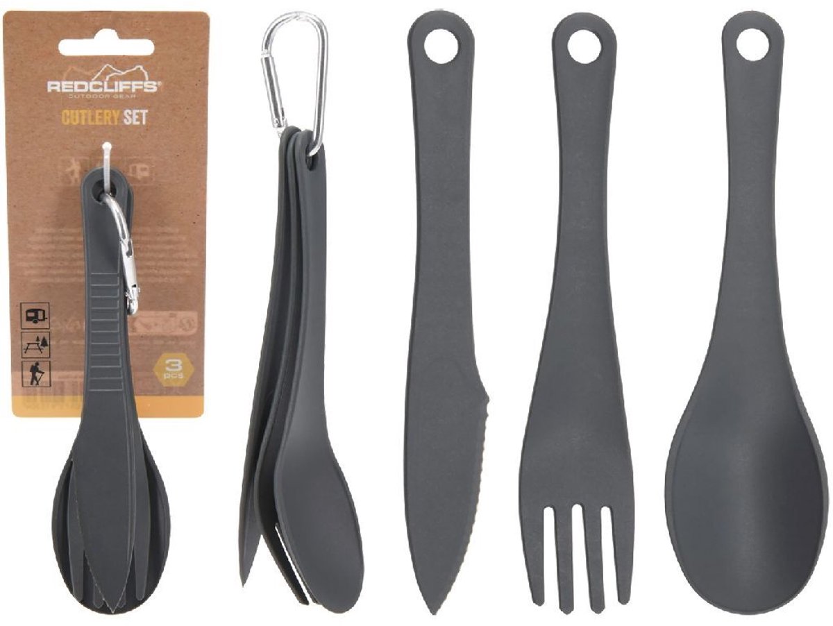 Reis plastic bestekset - 3 stuks, PBT