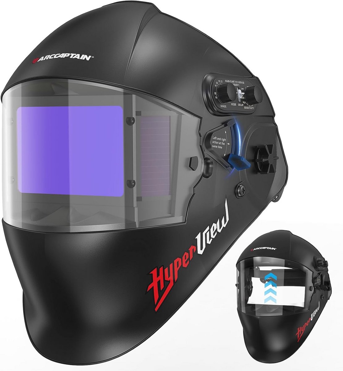 Grote Lashelm met Breed Kijkveld en Automatische Verduistering - Lassen Masker voor TIG, MIG en ARC
