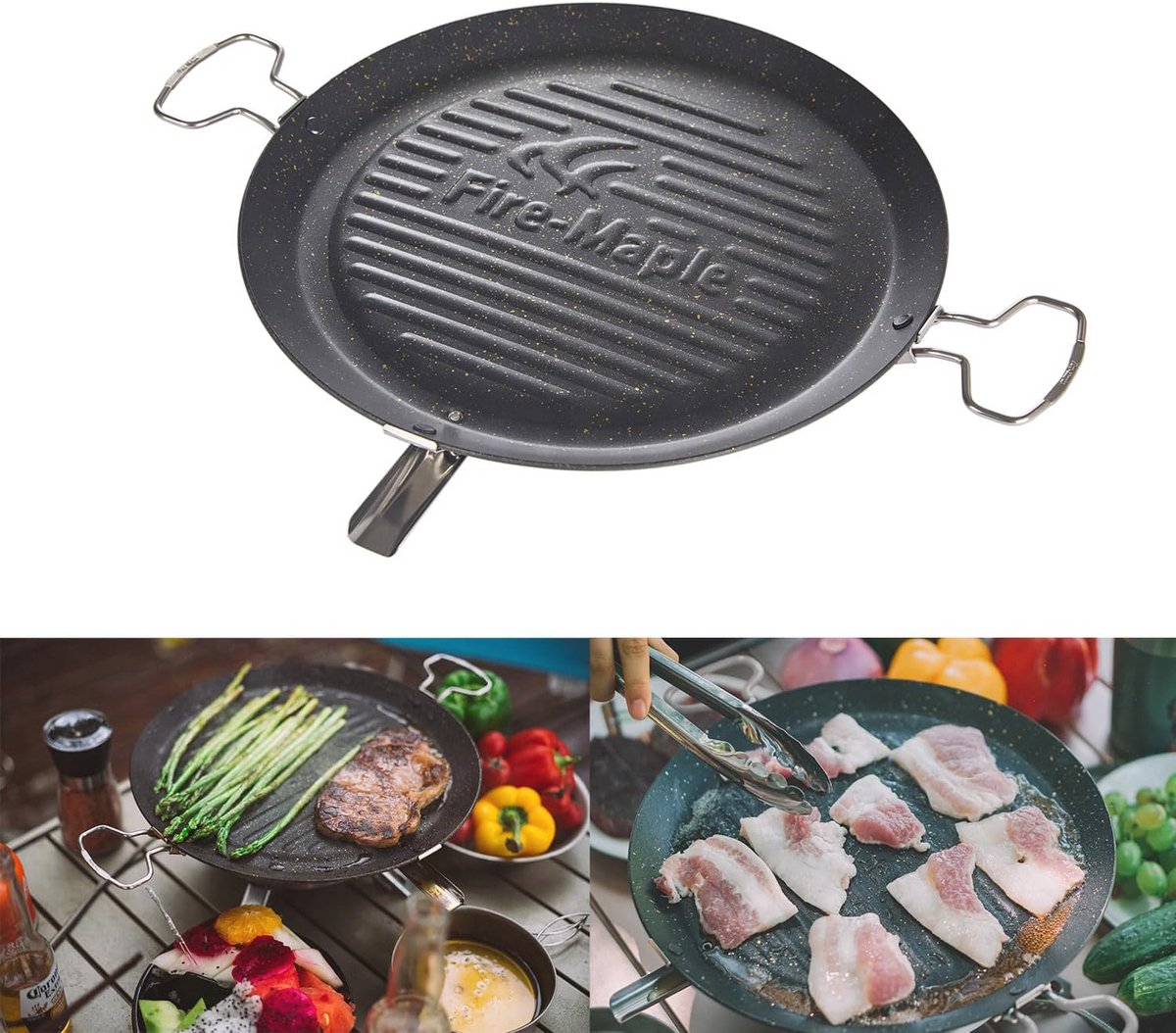 Draagbare Camping Bakplaat Antiaanbak Grillpan voor Buiten BBQ en Kampeerfornuizen 31 x 31 cm