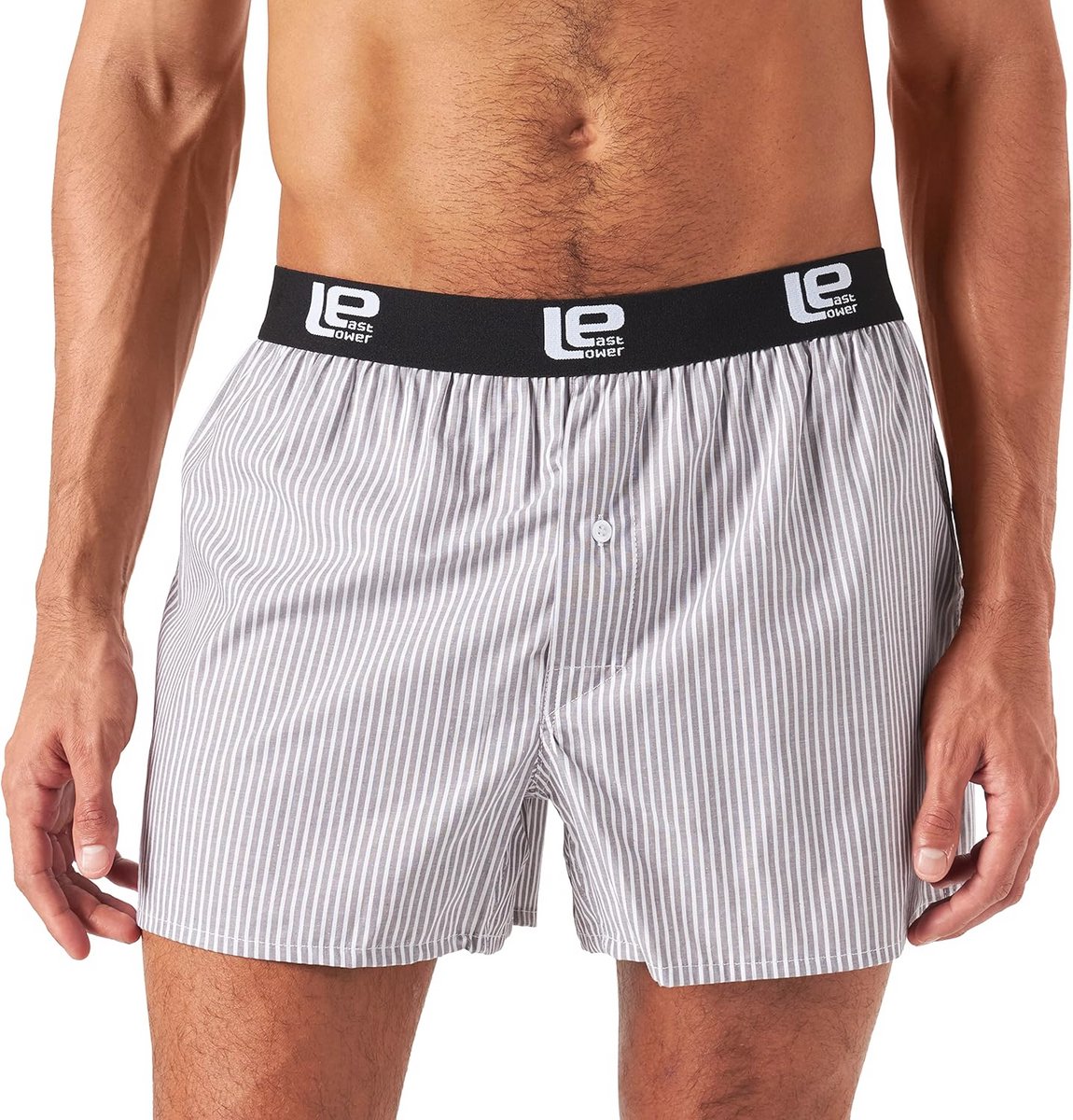 Heren boxershorts set van 10 - Lichtblauw/grijs met elastische tailleband