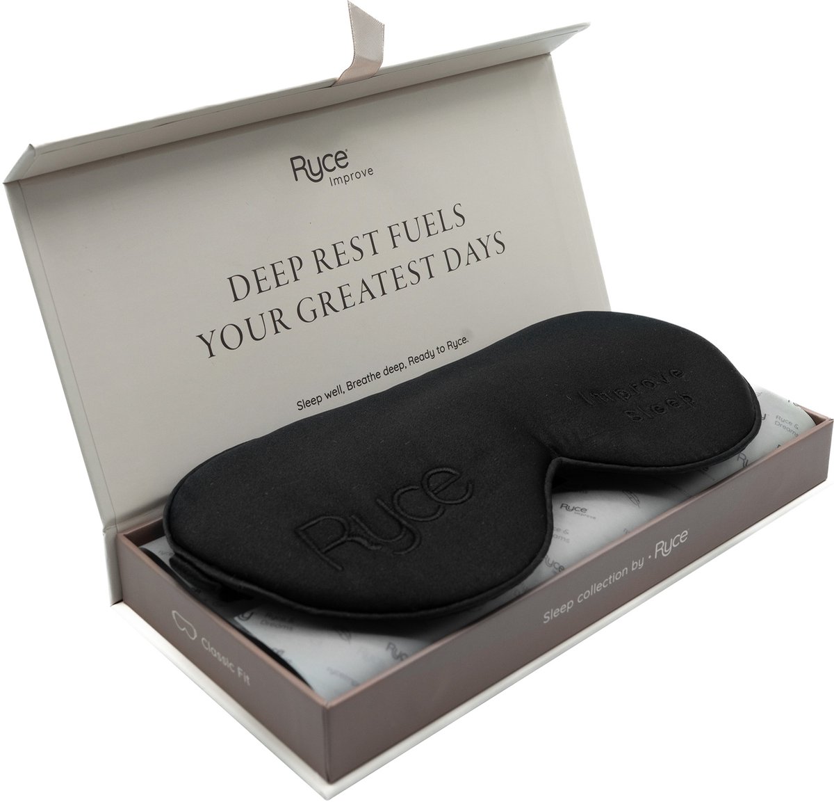 Bol.com Ryce® Zijden Slaapmasker - Oogmasker - Vrouwen & Mannen - Cadeau - Zwart aanbieding
