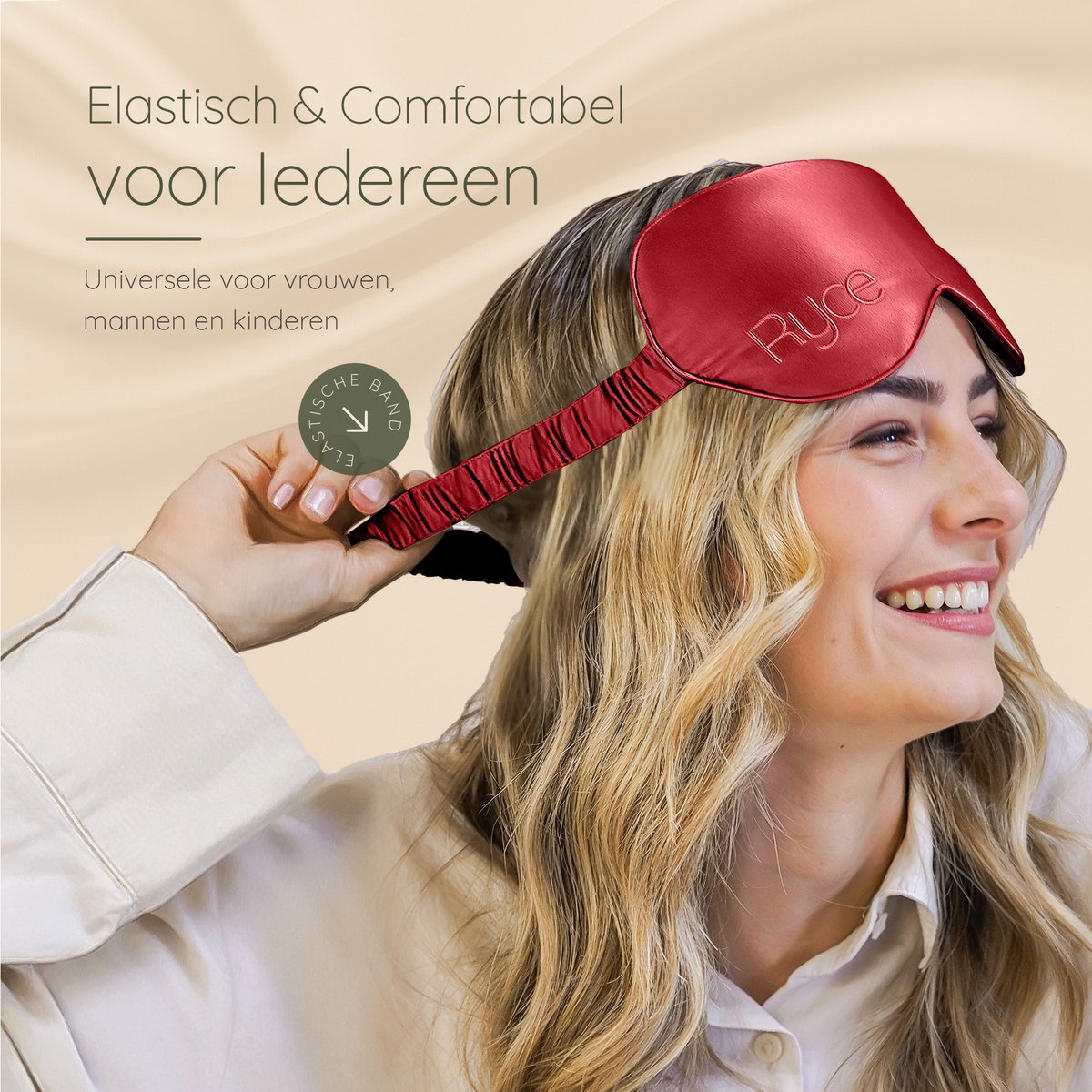 Ryce® Zijden Slaapmasker - Oogmasker - Vrouwen & Mannen - Cadeau - Rood — afbeelding 8