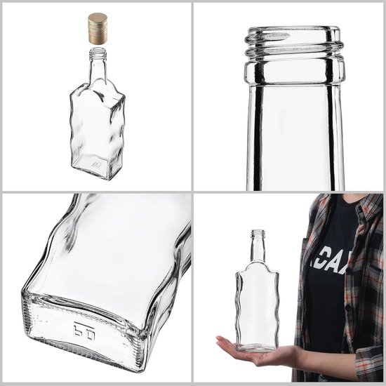 Bouteilles en verre 500 ml - Luxe bouteilles vides avec bouchon à vis Bouteilles en verre 500 ml - Luxe bouteilles vides avec bouchon à vis