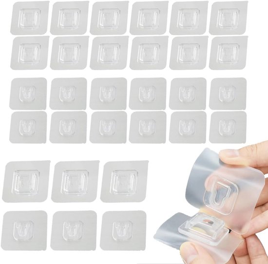 30 stuks magische haken, transparant, zelfklevende haken, zonder