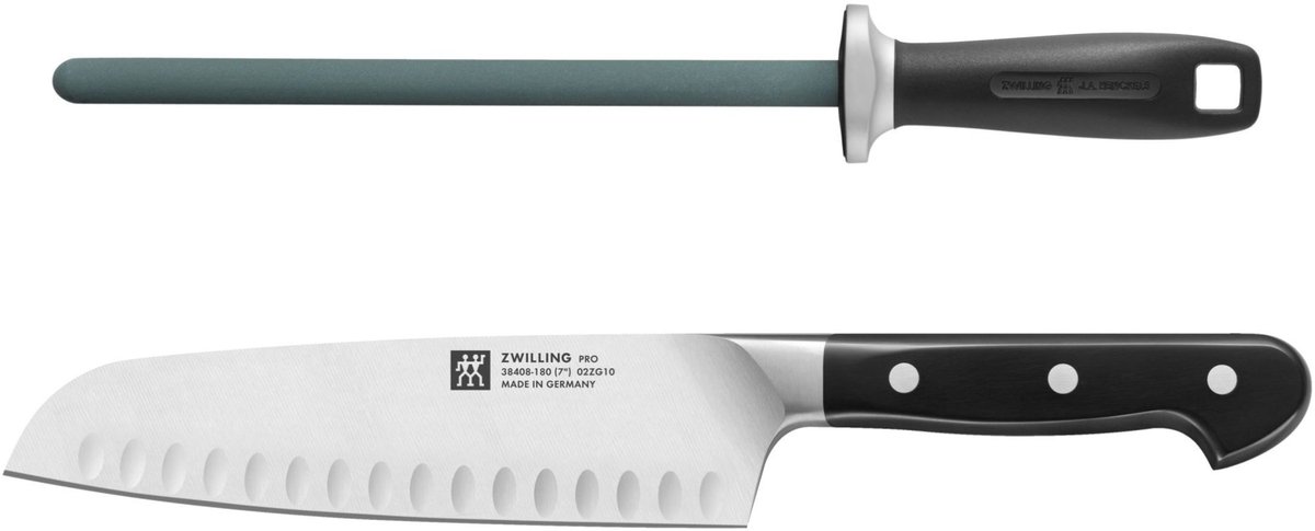 Zwilling Koksmes 18cm en aanzetstaal 23cm