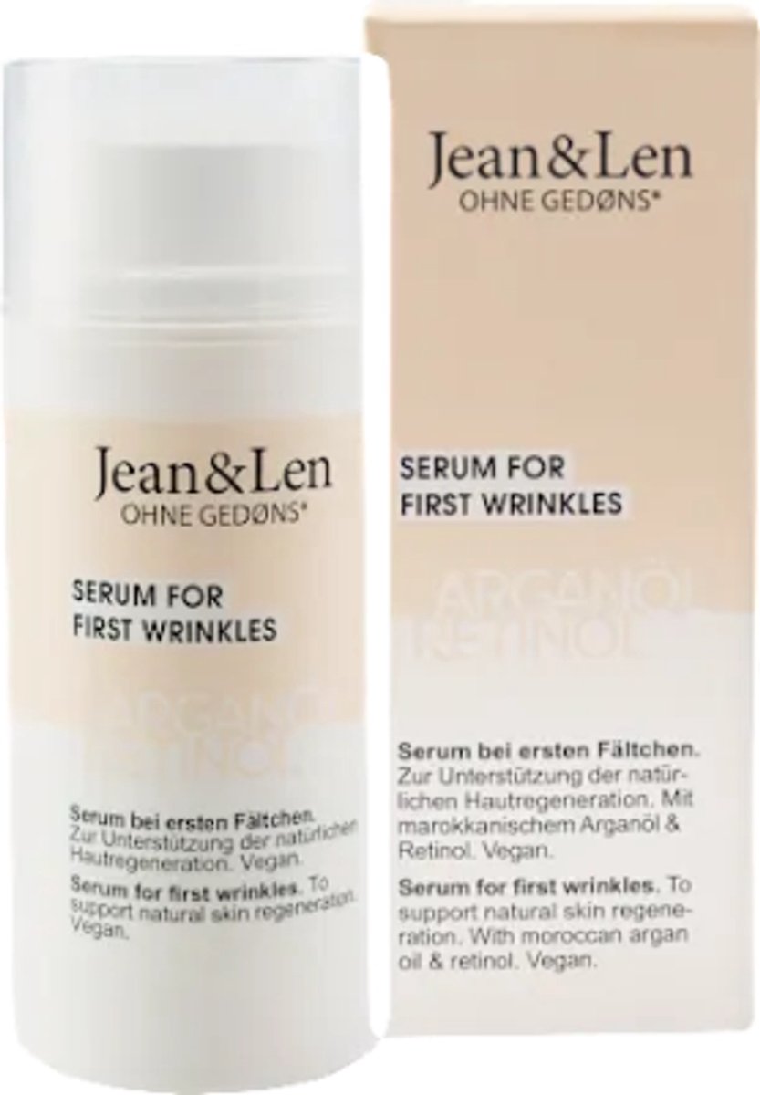 Jean&Len Gezichtsserum - Eerste Rimpels - Arganolie | 1x 30 ml - met Vitamine E en Q10 | Bescherming tegen vrije radicalen en oxidatieve stress