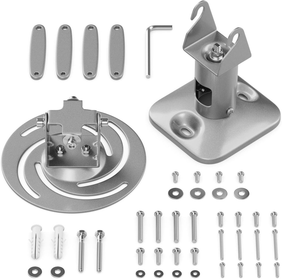 Universele Plafondbevestiging voor Beamer - Kantelbaar en Draaibaar - Tot 15kg - Zilver