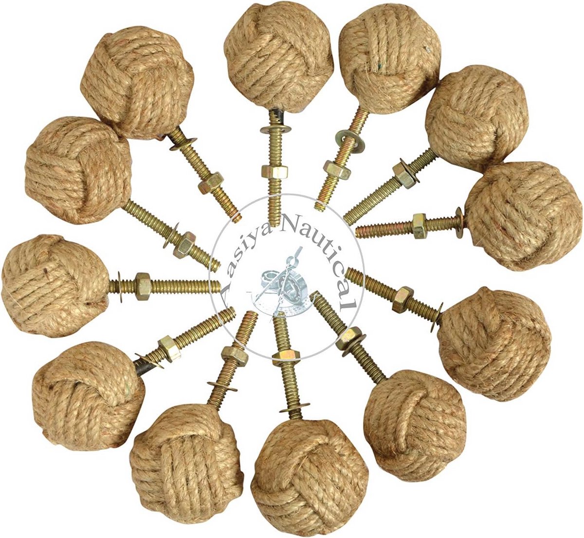 Nautische Knoopsluiting met Jute Touw - 12 Stuks