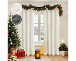 MUPOO Isolerende thermische Gordijnen verduisterend verduisterend Kant En Klaar 280gsm Met Plooiband-Meerdere Ophangmogelijkheden, Koud, Warmte, Lichtblokkering, Zware Qualiteit, Gratis Tiebacks - Voor Raam/Deur/Badkamer/Logeerruimt -Beige-140x245cm