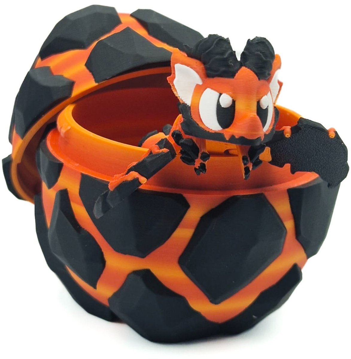 Lava Draak met Ei – Cosmetalic - Magische 3D-Geprinte Speelfiguur | Stoer Lava Thema | Perfect Cadeau voor Draakliefhebbers - Cadeautip
