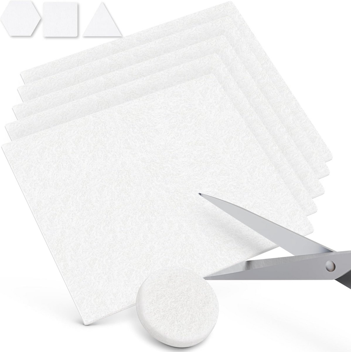 Zelfklevende Viltglijders Set - Professionele Meubelglijders (5x 200x200 mm + 64 Ø 20 mm) - Wit